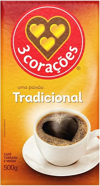 3 Corações Café Torrado e Moído Tradicional 500g Vácuo
