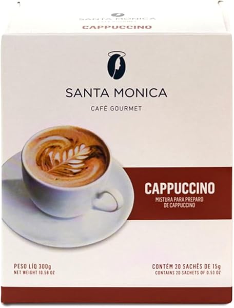 Cappuccino em Pó Santa Monica Monodose 300g (20 sachês de 15g)