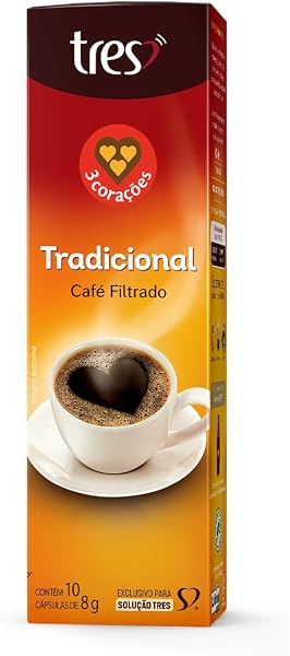 Cápsula Café Filtrado Clássico TRES 3 Corações 10 Unidades
