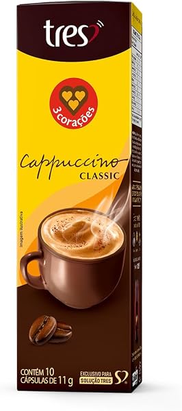 Cápsula Cappuccino Classic TRES 3 Corações 10 Unidades