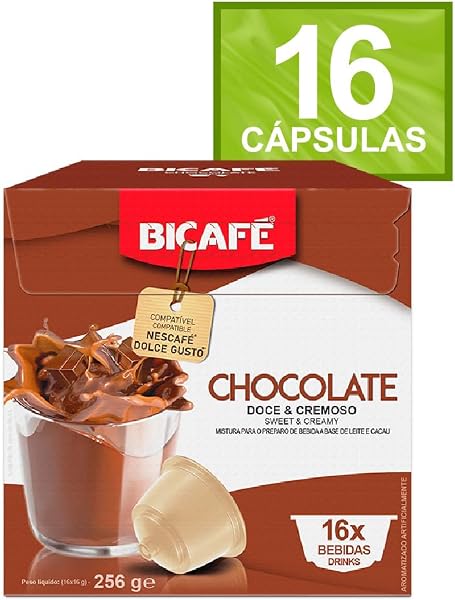 Cápsula de Chocolate Quente Bicafé para Dolce Gusto 16 Unidades