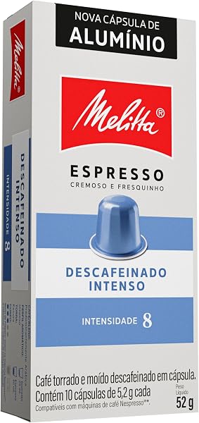 Melitta Cápsula Descafeinado Intenso — Intensidade 8, compatível Nespresso
