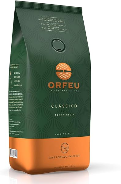 Orfeu Café Clássico em Grãos 100% Arábica Torra Média 1kg