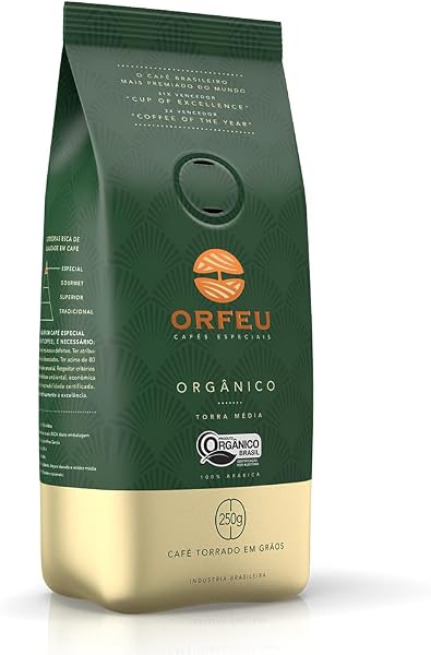 Orfeu Café Orgânico em Grãos 100% Arábica Torra Média 250g