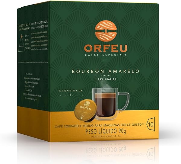 Orfeu Cápsula Bourbon Amarelo Compatível com Dolce Gusto 10 Unidades